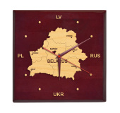 Настенные часы ''Карта РБ'' квадратные