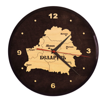 Настенные часы ''Карта РБ'' круглые