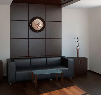 Настенные часы ''Карта России с гербом РФ'' КР