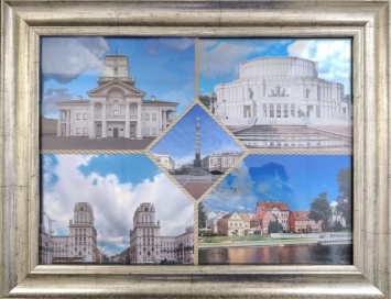Зеркальное панно "Достопримечательности Минска"